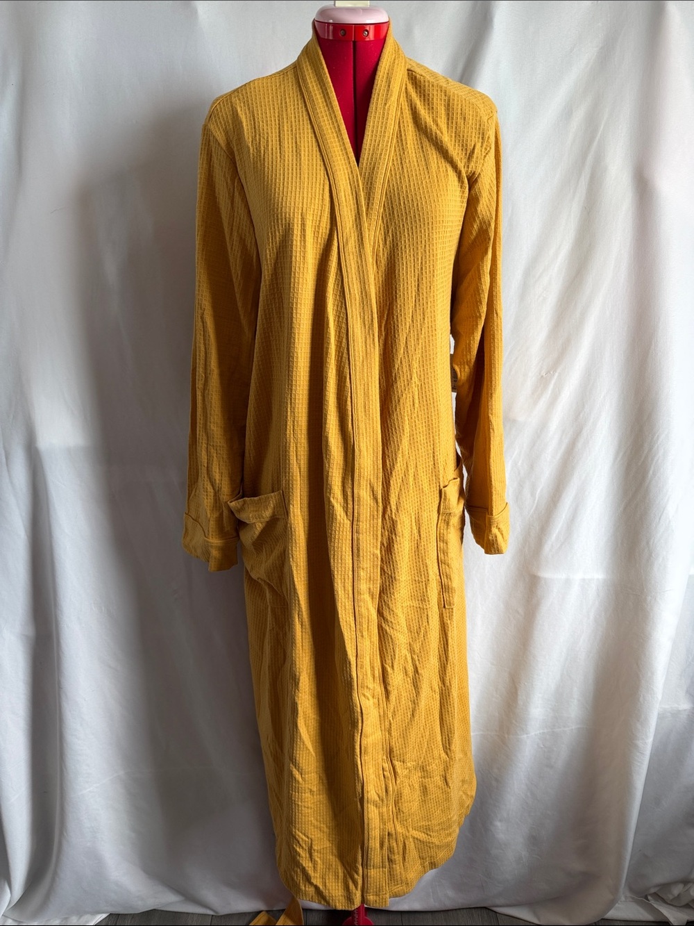 Amazon Essentials Mustard Yellow Waffle Robe